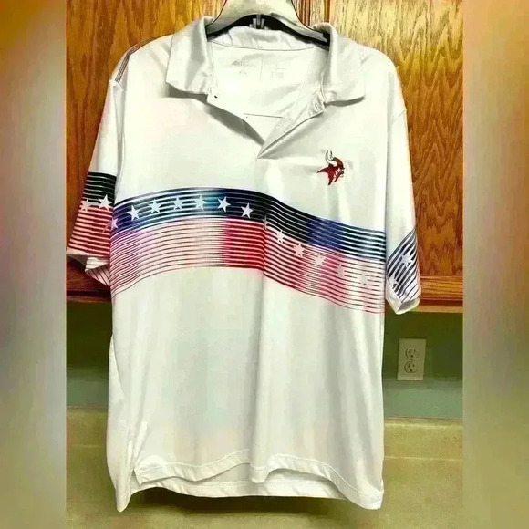 Men’s Vikings Team Antigua Patriotic Golf Polo size large‎ - Picture 1 of 6